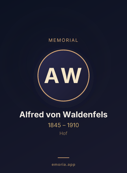 Memorial portrait of Alfred von Waldenfels