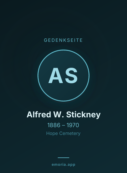 Gedenkportrait von Alfred W. Stickney