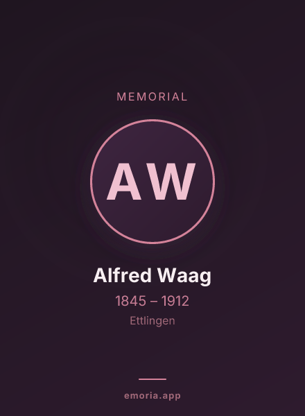 Memorial portrait of Alfred Waag