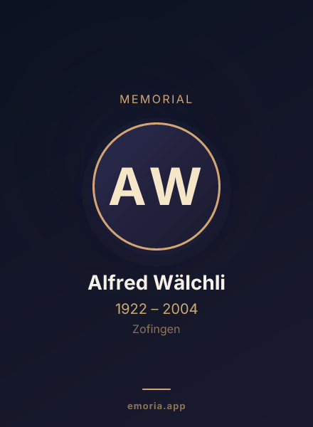 Memorial portrait of Alfred Wälchli