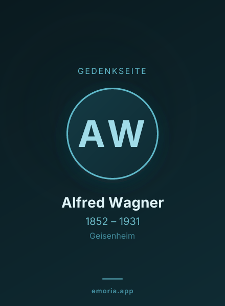 Gedenkportrait von Alfred Wagner