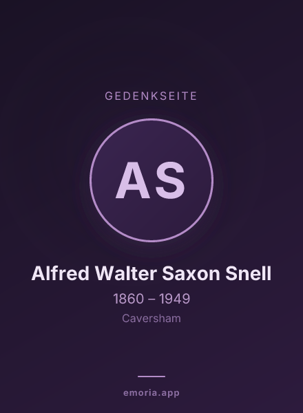 Gedenkportrait von Alfred Walter Saxon Snell