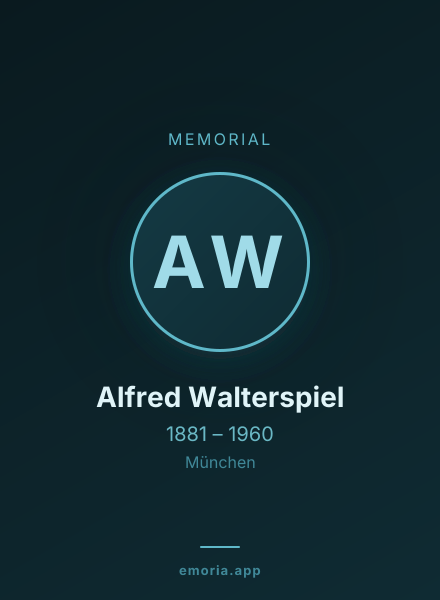 Memorial portrait of Alfred Walterspiel