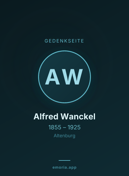 Gedenkportrait von Alfred Wanckel