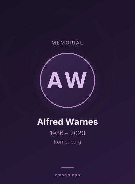 Memorial portrait of Alfred Warnes