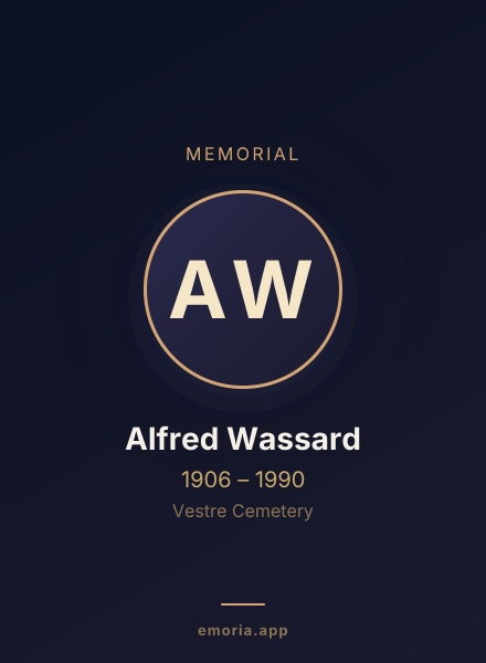 Memorial portrait of Alfred Wassard