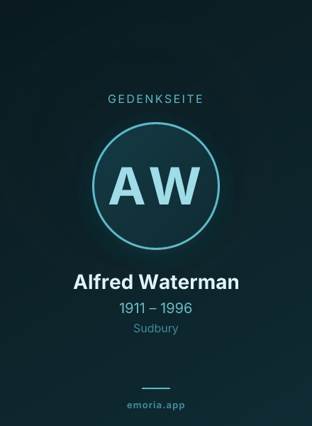 Gedenkportrait von Alfred Waterman