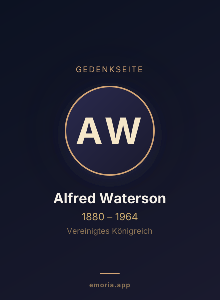Gedenkportrait von Alfred Waterson