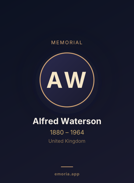 Memorial portrait of Alfred Waterson