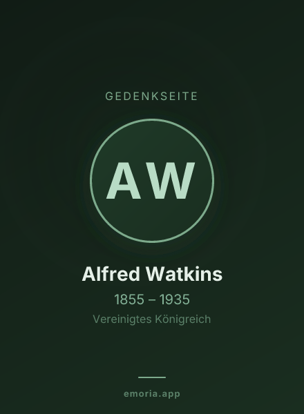 Gedenkportrait von Alfred Watkins