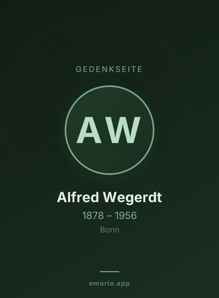 Gedenkportrait von Alfred Wegerdt