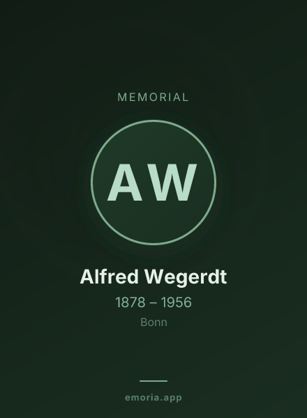 Memorial portrait of Alfred Wegerdt