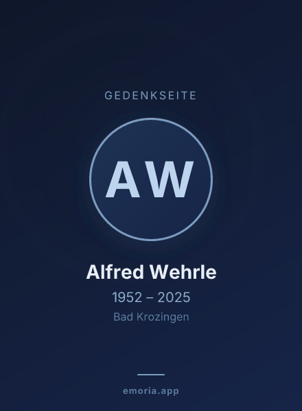 Gedenkportrait von Alfred Wehrle