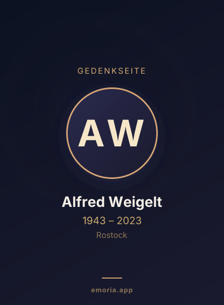 Gedenkportrait von Alfred Weigelt