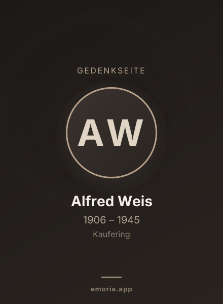 Gedenkportrait von Alfred Weis