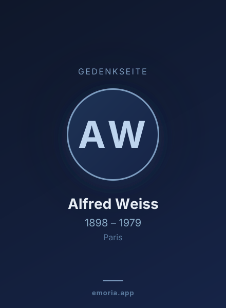Gedenkportrait von Alfred Weiss