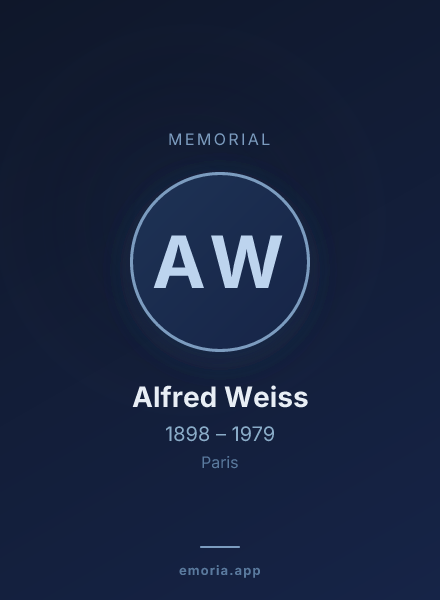 Memorial portrait of Alfred Weiss