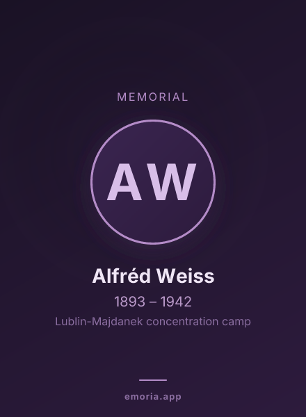 Memorial portrait of Alfréd Weiss
