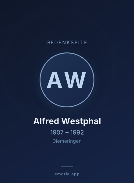 Gedenkportrait von Alfred Westphal