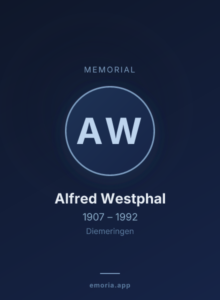 Memorial portrait of Alfred Westphal
