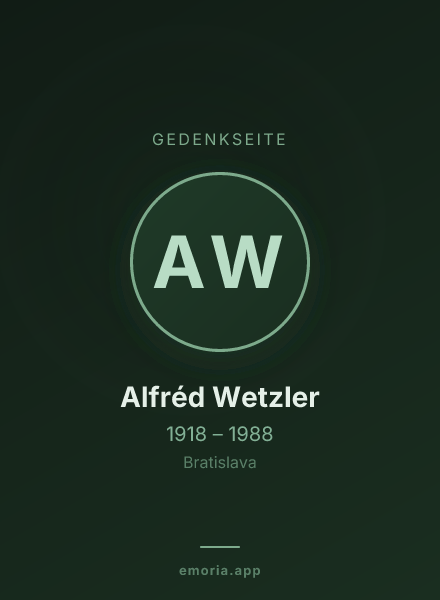 Gedenkportrait von Alfréd Wetzler