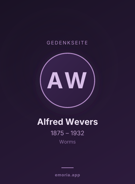 Gedenkportrait von Alfred Wevers