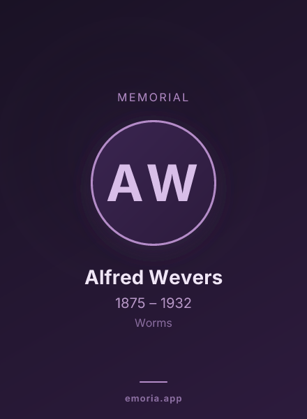 Memorial portrait of Alfred Wevers