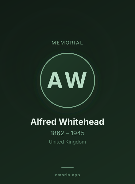 Memorial portrait of Alfred Whitehead