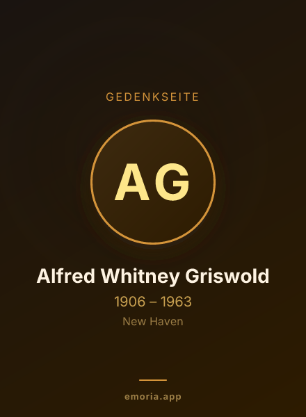 Gedenkportrait von Alfred Whitney Griswold