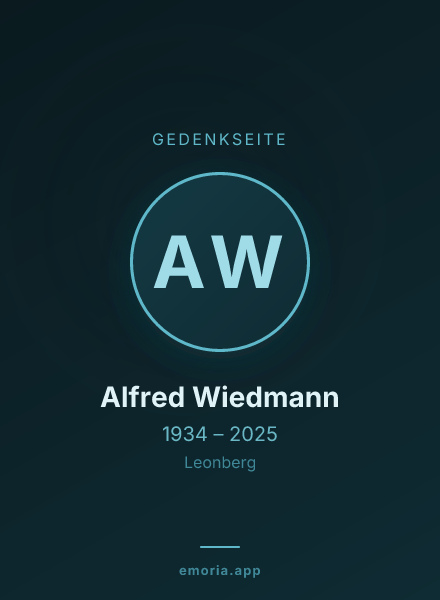 Gedenkportrait von Alfred Wiedmann