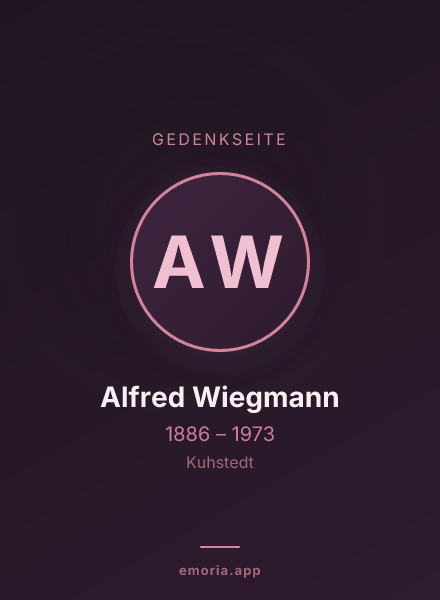 Gedenkportrait von Alfred Wiegmann