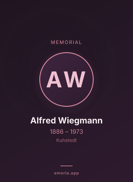 Memorial portrait of Alfred Wiegmann