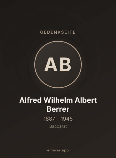 Gedenkportrait von Alfred Wilhelm Albert Berrer