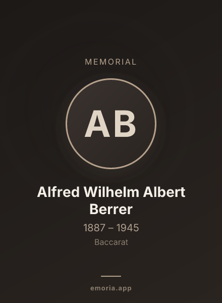 Memorial portrait of Alfred Wilhelm Albert Berrer