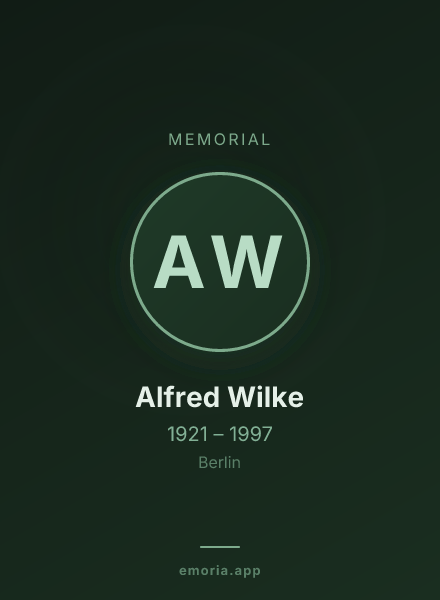 Memorial portrait of Alfred Wilke