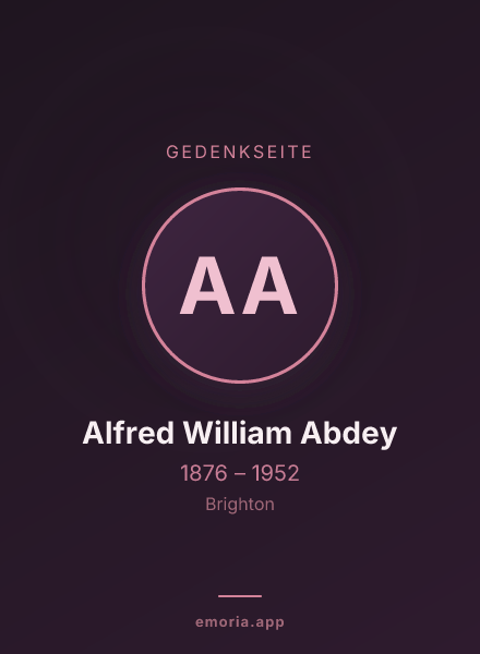 Gedenkportrait von Alfred William Abdey