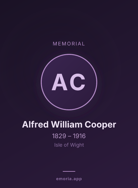 Memorial portrait of Alfred William Cooper