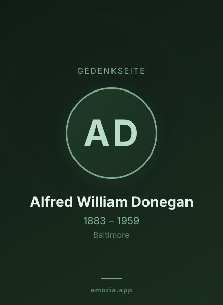 Gedenkportrait von Alfred William Donegan