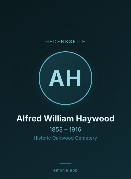 Gedenkportrait von Alfred William Haywood