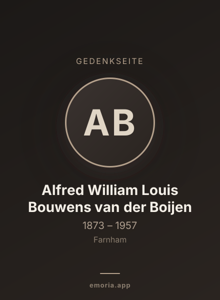 Gedenkportrait von Alfred William Louis Bouwens van der Boijen