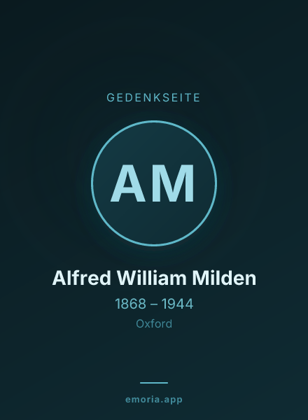 Gedenkportrait von Alfred William Milden