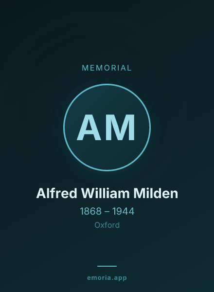 Memorial portrait of Alfred William Milden