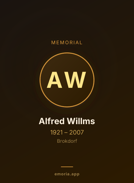 Memorial portrait of Alfred Willms