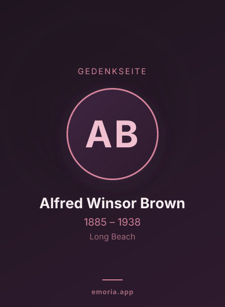 Gedenkportrait von Alfred Winsor Brown