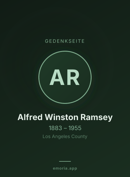 Gedenkportrait von Alfred Winston Ramsey