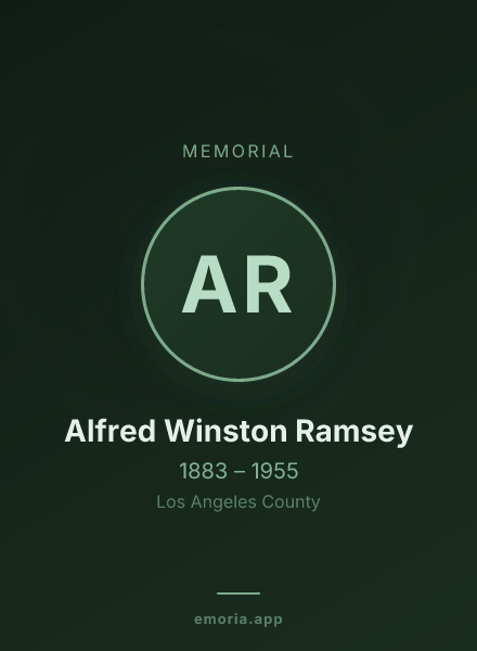 Memorial portrait of Alfred Winston Ramsey