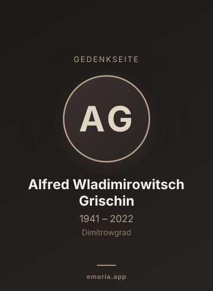 Gedenkportrait von Alfred Wladimirowitsch Grischin