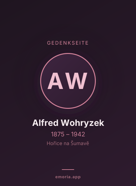 Gedenkportrait von Alfred Wohryzek