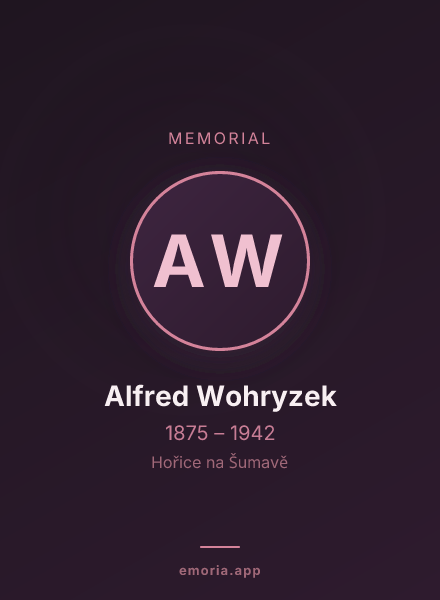 Memorial portrait of Alfred Wohryzek