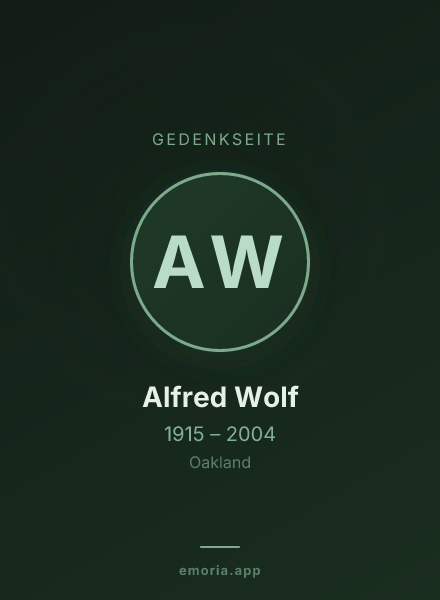 Gedenkportrait von Alfred Wolf